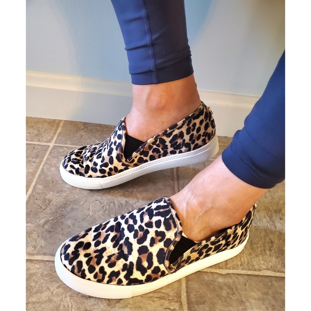 Steve Madden leopard slip on shoes